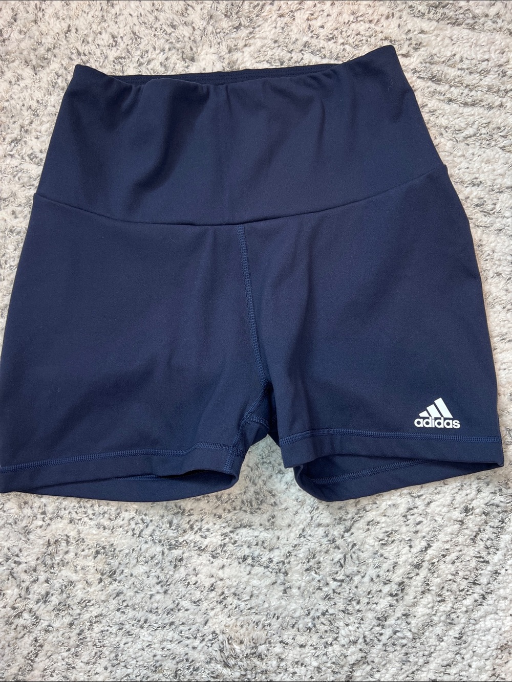 Adidas Women's Navy High-Waist Performance Shorts